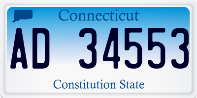 CT license plate AD34553