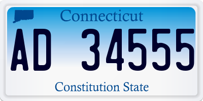 CT license plate AD34555