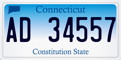 CT license plate AD34557