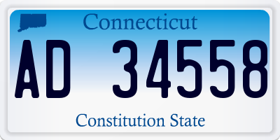 CT license plate AD34558