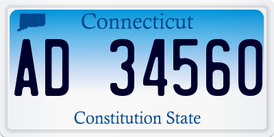 CT license plate AD34560