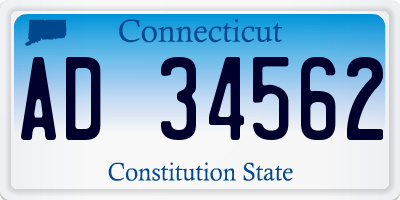 CT license plate AD34562