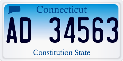 CT license plate AD34563