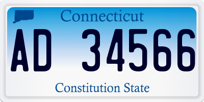 CT license plate AD34566