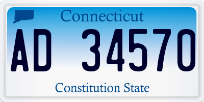 CT license plate AD34570