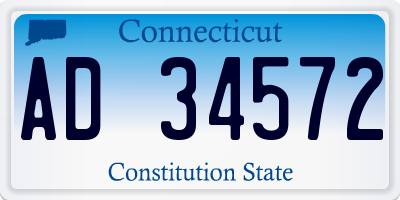 CT license plate AD34572