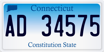 CT license plate AD34575