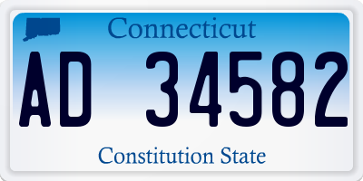 CT license plate AD34582