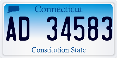 CT license plate AD34583