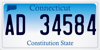 CT license plate AD34584