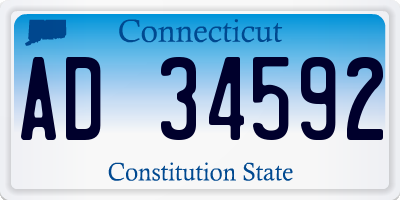 CT license plate AD34592