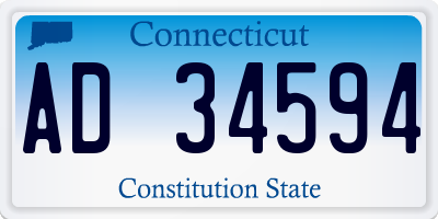 CT license plate AD34594