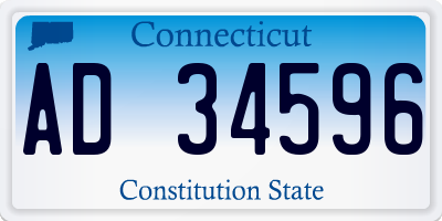 CT license plate AD34596