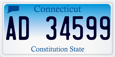CT license plate AD34599