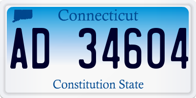 CT license plate AD34604