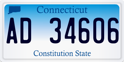 CT license plate AD34606
