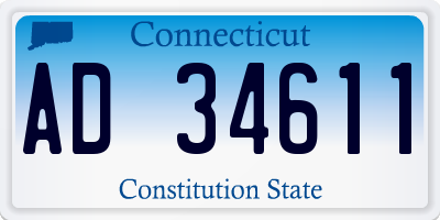 CT license plate AD34611
