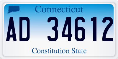 CT license plate AD34612