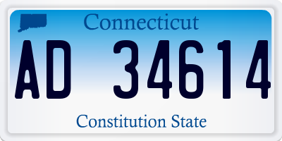 CT license plate AD34614