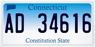 CT license plate AD34616