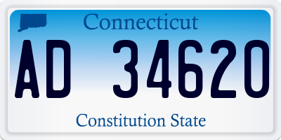 CT license plate AD34620