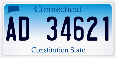 CT license plate AD34621