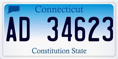 CT license plate AD34623