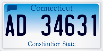 CT license plate AD34631