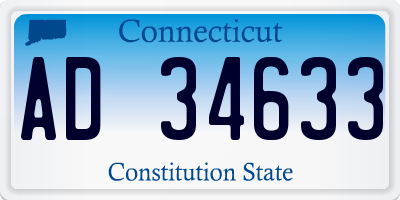 CT license plate AD34633