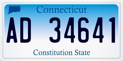 CT license plate AD34641