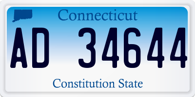 CT license plate AD34644