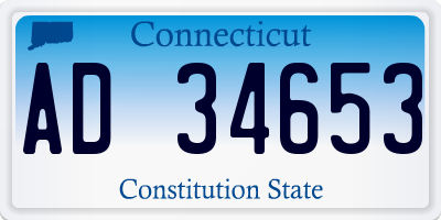 CT license plate AD34653