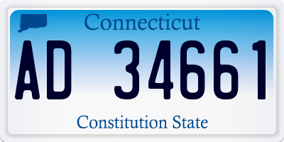 CT license plate AD34661