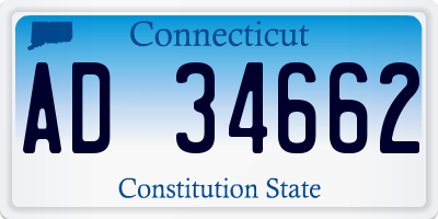 CT license plate AD34662