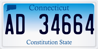 CT license plate AD34664