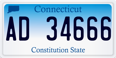 CT license plate AD34666
