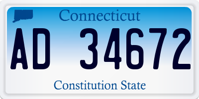 CT license plate AD34672