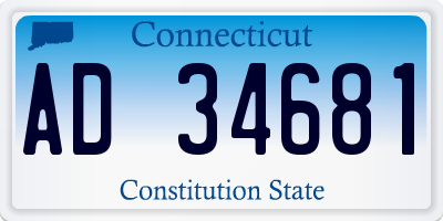 CT license plate AD34681