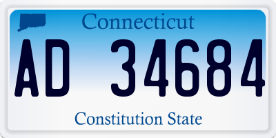 CT license plate AD34684