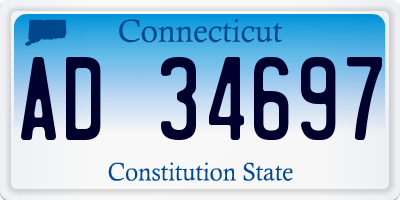 CT license plate AD34697