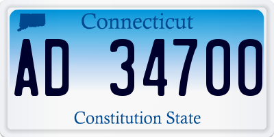 CT license plate AD34700