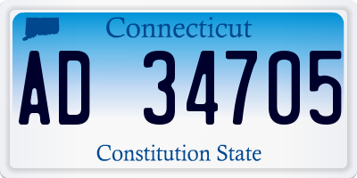 CT license plate AD34705