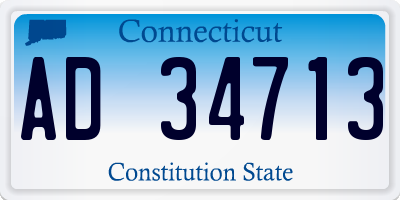 CT license plate AD34713