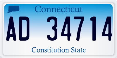 CT license plate AD34714