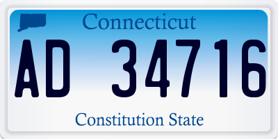 CT license plate AD34716