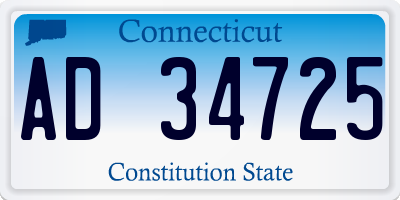 CT license plate AD34725