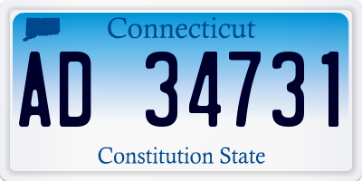 CT license plate AD34731