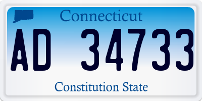 CT license plate AD34733