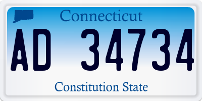 CT license plate AD34734