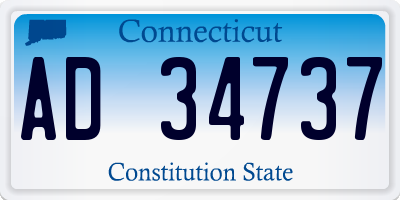CT license plate AD34737